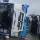 Lagos BRT Bus Falls On Its Side, 10 Passengers Injured - autojosh