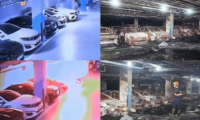 140 Vehicles Damage After Electric Mercedes EQE Burst Into Flames At An Underground Parking Lot - autojosh