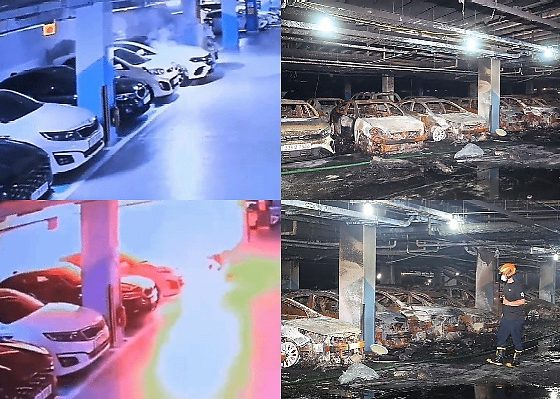 140 Vehicles Damage After Electric Mercedes EQE Burst Into Flames At An Underground Parking Lot - autojosh