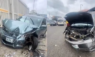 Head-on Collision : No Injuries Reported As Two Drivers Running Red Light Collides In Lagos (PHOTO) - autojosh