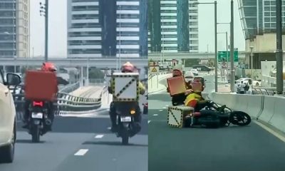 Dubai Police Arrest Dispatch Rider Caught In Viral Video Deliberately Knocking Down Fellow Delivery Rider - autojosh