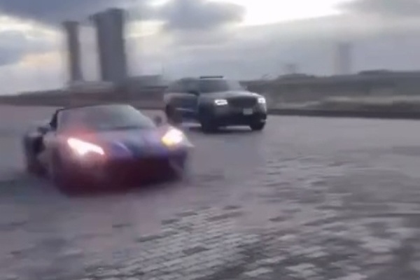 Two Sports Cars Drag Racing At The Eko Atlantic Crashes After Another Car Drove Into Their Path (Video) - autojosh