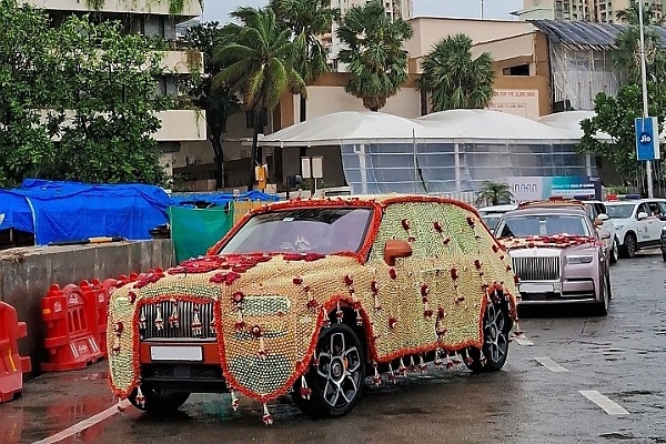 This Rolls-Royce Cullinan Decorated With Golden Mesh Stole The Spotlight At The Wedding Of Son Of Asia's Richest Man - autojosh 