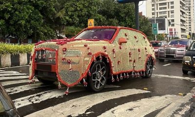 This Rolls-Royce Cullinan Decorated With Golden Mesh Stole The Spotlight At The Wedding Of Son Of Asia's Richest Man - autojosh