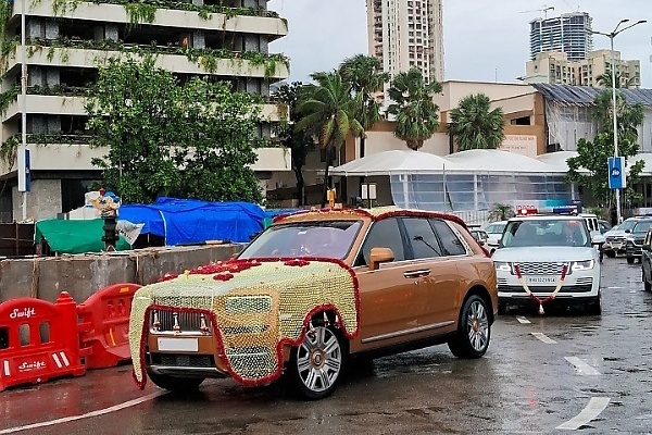 This Rolls-Royce Cullinan Decorated With Golden Mesh Stole The Spotlight At The Wedding Of Son Of Asia's Richest Man - autojosh 