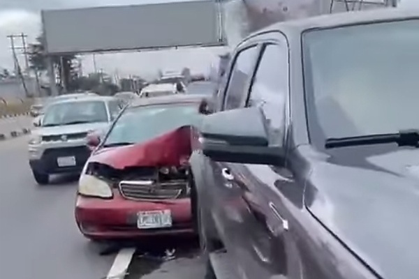 Toyota Corolla Badly Damaged After Rear-ending A JAC Pickup In Lagos (PHOTOS)  - autojosh 