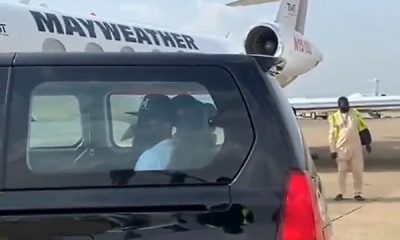 Throwback 2022 : Mayweather Arrives Nigeria In Custom Private Jet, Chauffeured In Innoson Vehicle - autojosh