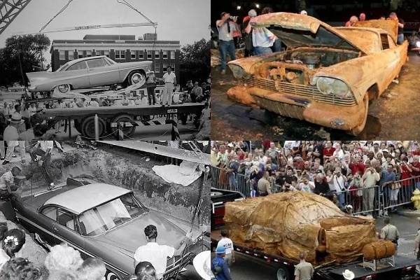 Rusty : How A 1957 Plymouth Buried Underground For 50yrs Looked Like When It Was Exhumed In 2007 - autojosh