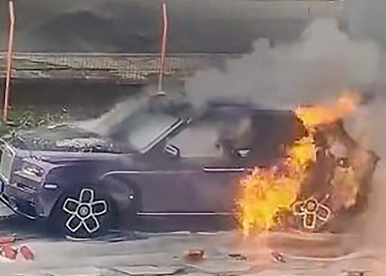 Watch Shocking Moment A N1.5 Billion Rolls-Royce Cullinan Suddenly Bursts Into Flames - autojosh