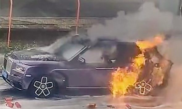 Watch Shocking Moment A N1.5 Billion Rolls-Royce Cullinan Suddenly Bursts Into Flames - autojosh