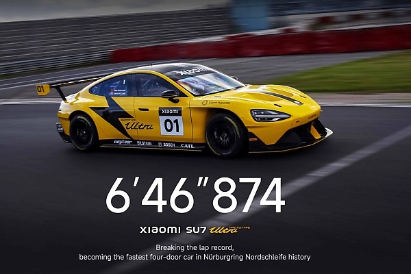 6 Min 46 Secs : 1548-hp Xiaomi SU7 Ultra Prototype Breaks Fastest 4-door Car Lap Record At The Nürburgring - autojosh 