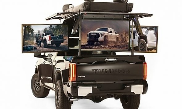 Toyota’s ‘Ultimate Tailgate Tundra’ Which Pops Out Five 55-inch Screens Is Designed For Football Fans - autojosh