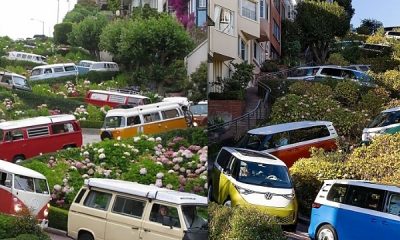 VW Use Electric ID. Buzz To Recreate Iconic Photo Of Transporters On The Curvy Lombard Street - autojosh
