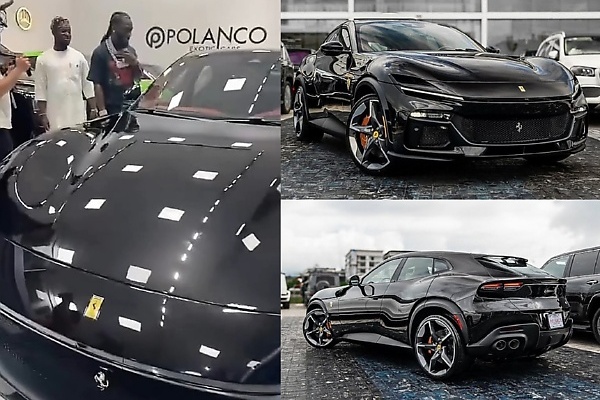 Moment Burna Boy Picked Up His Brand New Ferrari Purosangue SUV Worth ₦2 Billion At Lagos Dealership - autojosh