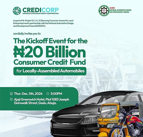 CREDICORP/NADDC Kick Off Initial ₦20B Consumer Credit Fund For Purchase Of Locally-Assembled Vehicles - autojosh