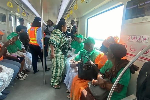 Lagos First Lady Hosts 100 Elderly Citizens On Lagos Blue Line Train Ride From Marina To Mile 2 - autojosh 