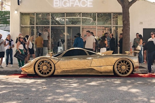 Art-inspired Pagani Zonda With The Face Of Lionel Messi Was Built Out Of 100,000 Gold Coins - autojosh 