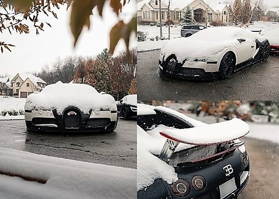 Today's Photos : Bugatti Veyron Still Shines Through Despite Being Covered In Thick Snow - autojosh