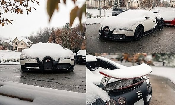 Today's Photos : Bugatti Veyron Still Shines Through Despite Being Covered In Thick Snow - autojosh