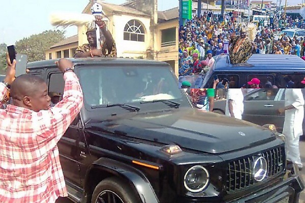 Photo News : New Alaafin Of Oyo Waves Through The Sunroof Of Mercedes G-Class - autojosh