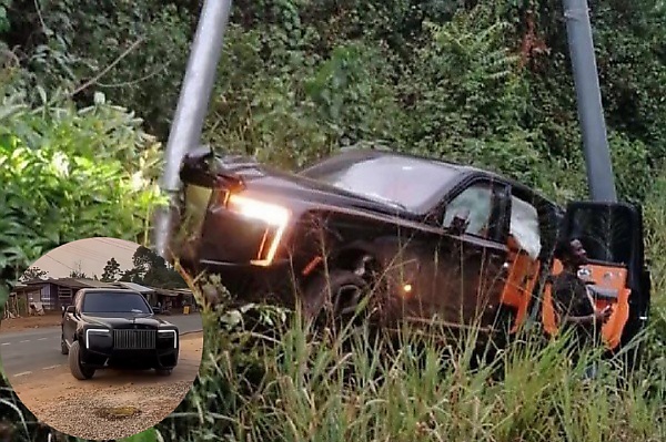 Ghanaian Crashes Brand New Rolls-Royce Cullinan Series II Worth ₦1.7B, Days After Taking Delivery - autojosh