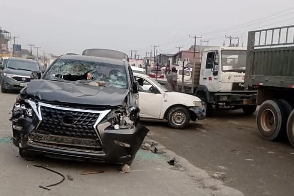 Menace Of One-way Driving : Lexus Driver Driving Against Traffic Collides With Another Vehicle In Lagos