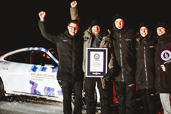 132 Laps (17.5-km) In 46 Minutes : Electric Porsche Taycan Sets New Guinness World Record For Ice Drifting - autojosh 