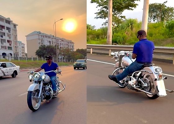 Watch : Vice President Of Equatorial Guinea Takes His Harley Davidson Bike For A Spin On The Highway - autojosh