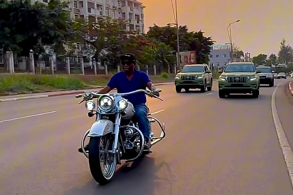 Watch: Vice President Of Equatorial Guinea Takes His Harley Davidson Bike For A Spin On The Highway - autojosh 