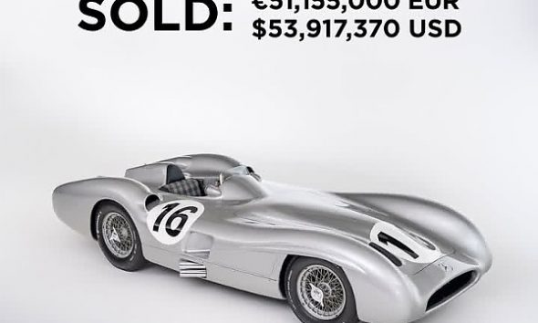‘Second Most Valuable Car Ever’ : 1954 Mercedes W 196 R F1 Race Car Fetches $53.9M At Auction - autojosh