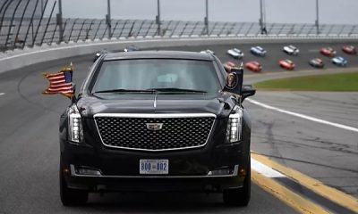 Trump Races In Armored Presidential Limousine AKA ‘The Beast’ Around Race Track To Open Daytona 500 - autojosh