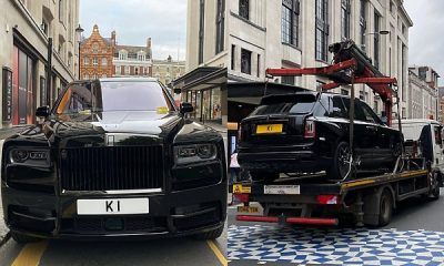 “UK No Be Naija” : Rolls-Royce Cullinan Fitted With £1.5m ‘K1’ Number Plate Towed For Parking Offence - autojosh