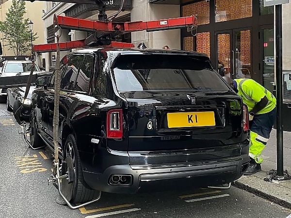 “UK No Be Naija” : Rolls-Royce Cullinan Fitted With £1.5m ‘K1’ Number Plate Towed For Parking Offence - autojosh 