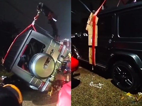 Moment Firefighters Pulled Out A Mercedes-Benz G-Class SUV From A River - autojosh 