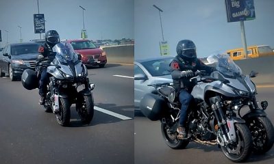 Three-wheeled Yamaha Niken GT Motorcycle Turns Heads On Lagos Third Mainland Bridge - autojosh
