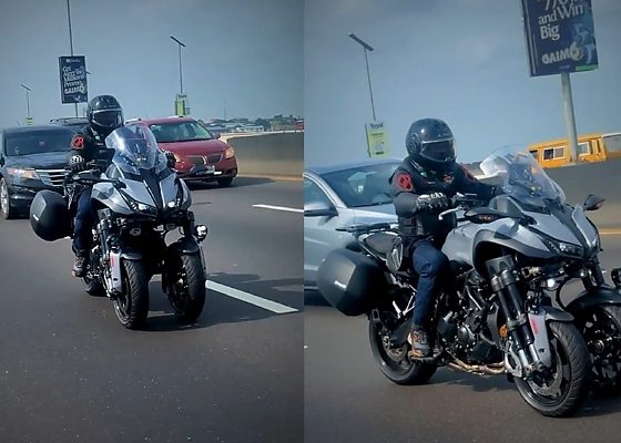 Three-wheeled Yamaha Niken GT Motorcycle Turns Heads On Lagos Third Mainland Bridge - autojosh