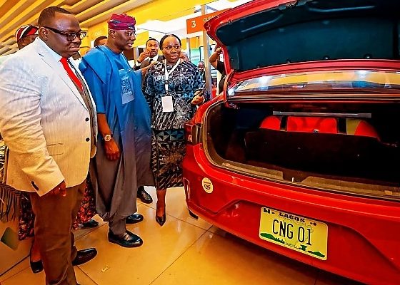 Governor Sanwo-Olu Inspects A CNG-powered Vehicle On Display At Lagos State Energy Summit - autojosh