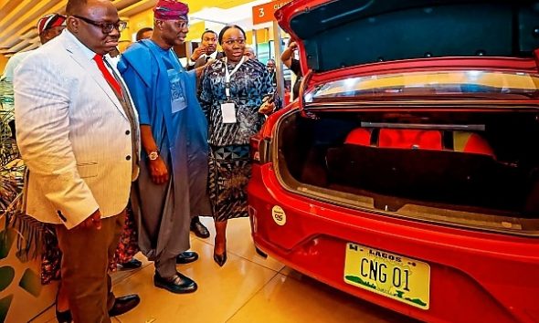 Governor Sanwo-Olu Inspects A CNG-powered Vehicle On Display At Lagos State Energy Summit - autojosh