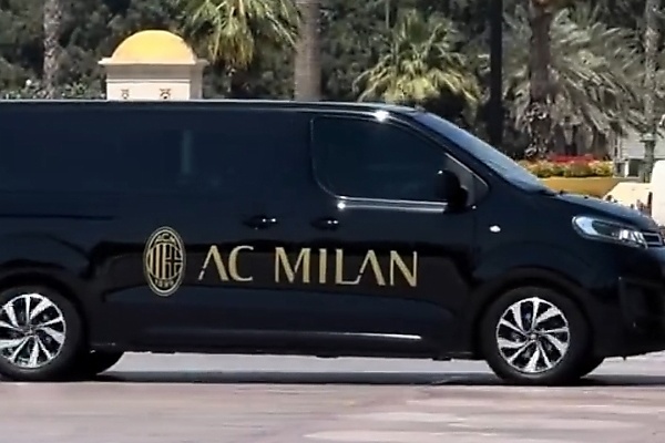 AC Milan Team Bus Escorted By Dubai Police Tesla Cybertruck And G63-based ‘Mansory P720’ - autojosh 