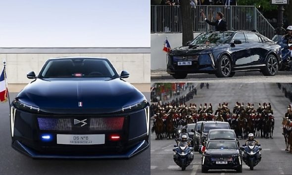 Emmanuel Macron’s New Presidential DS N°8 Makes First Official Appearance At Victory Day Parade - autojosh
