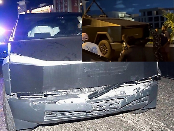 Omah Lay’s Two Tesla Cybertrucks Involved In Accident, Airbags Deployed, Front And Back Ends Damaged - autojosh