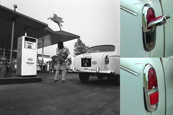 Peugeot 403 Being Refueled At A Gas Station In Lagos In 1961 - It Has Fuel Cap Hidden Inside The Rear Tail Light - autojosh