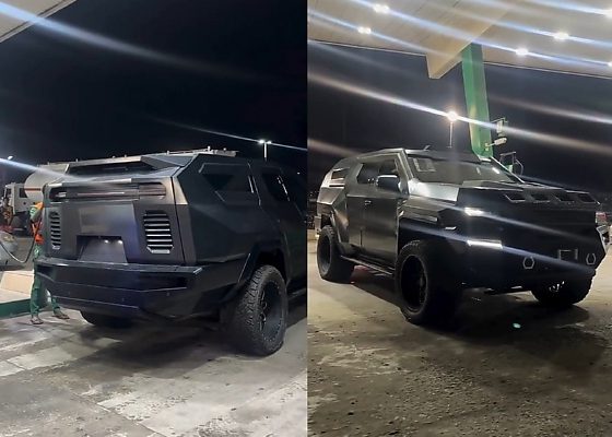 “Worlds Toughest 3-Row SUV” : $249,00 Rezvani Vengeance Spotted At A Filling Station In Nigeria - autojosh