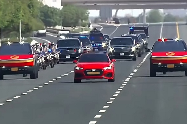 Two Tesla Cybertruck Patrol Vehicles Escorted Trump’s Armored Limo During His Visit To Qatar - autojosh