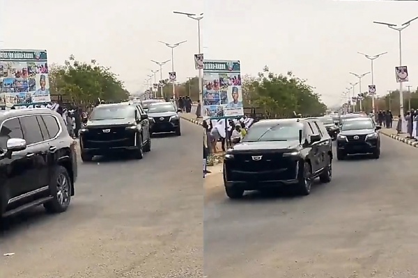 Moment A Vehicle In Tinubu’s Motorcade Nearly Hit A Man After Risking Life To Cross The Busy Road - autojosh 
