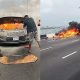 Darey Art Alade’s Range Rover Catches Fire, Burns Down On 3rd Mainland Bridge - autojosh