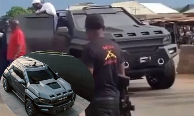 Moment Ex-governor of Kogi State, Yahaya Bello, Arrived An Event In Armored Rezvani Vengeance SUV - autojosh