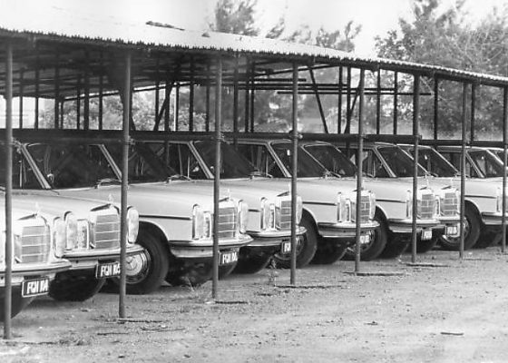 Throwback To 1974 : Row Of Mercedes-Benz Cars Fitted With “FGN” Plate Owned By Nigerian Government - autojosh
