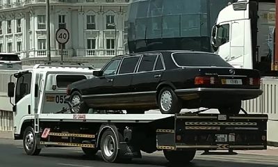 Today’s Photos : Mercedes-Benz 1000SEL Limousine Spotted On A Hauler Trailer - autojosh
