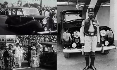 Throwback To 1956 : Royal Guard Chauffeur Stands In Front Of Queen Elizabeth’s Rolls-Royce During Her Trip To Lagos - autojosh